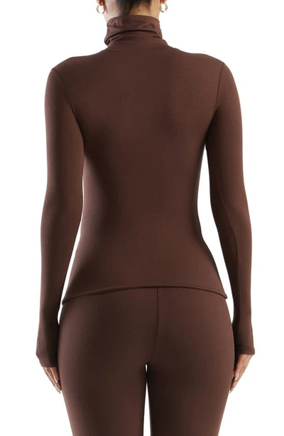 Shop N By Naked Wardrobe The Nw Turtleneck Top In Chocolate
