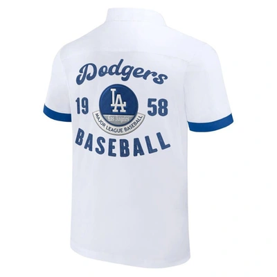 Shop Darius Rucker Collection By Fanatics White Los Angeles Dodgers Bowling Button-up Shirt