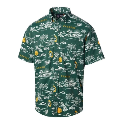 Shop Reyn Spooner Green Green Bay Packers Throwback Kekai Print Button-up Shirt