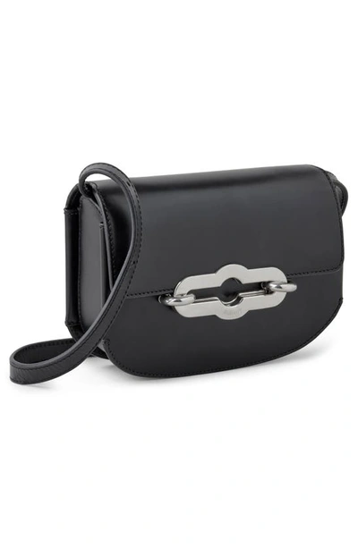 Shop Mulberry Small Pimlico Super Luxe Leather Crossbody Bag In Black-silver