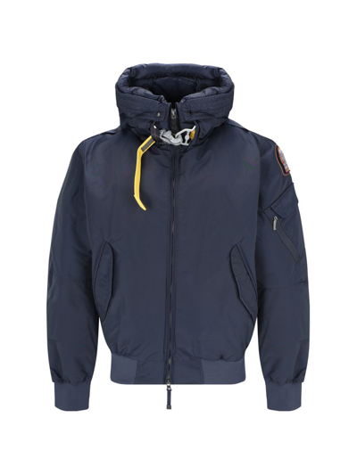 Shop Parajumpers Gobi Core Hooded Padded Bomber Jacket In Blue
