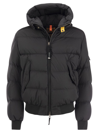 Shop Parajumpers Wilmont Logo Patch Hooded Down Jacket In Black