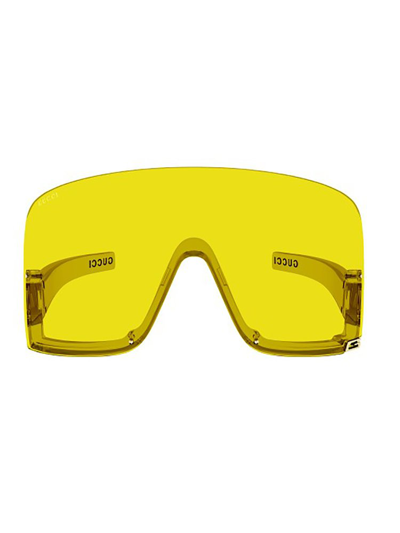 Shop Gucci Eyewear Oversized Frame Sunglasses In Yellow