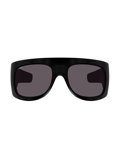 Shop Gucci Eyewear Oversized Frame Sunglasses In Black