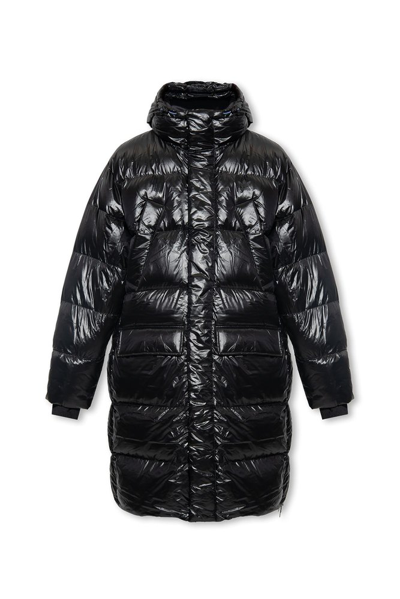 Shop Adidas Originals Hooded Down Jacket In Black