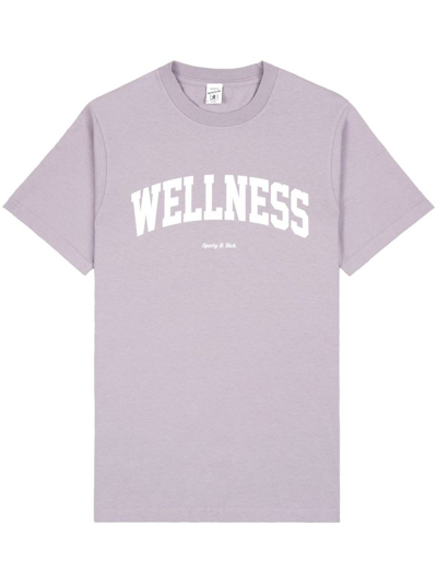 Shop Sporty And Rich Sporty & Rich Wellness Logo Printed Crewneck T In Purple