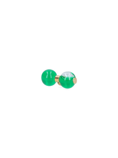 Shop Sunnei Clessidra Earrings In Green