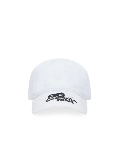 Shop Balenciaga Hat Hand Drawn Bb Icon Accessories In White