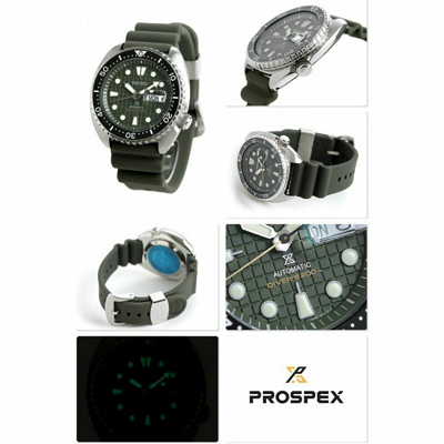 Pre-owned Seiko Prospex Green Men's Watch - Srpe05 King Turtle 200 M Us Model