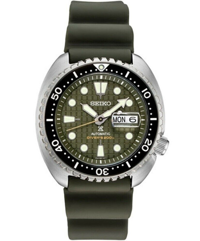 Pre-owned Seiko Prospex Green Men's Watch - Srpe05 King Turtle 200 M Us Model