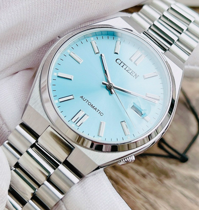 Pre-owned Citizen Tsuyosa Sapphire Crystal Automatic Nj0151-88m Turquoise Dial