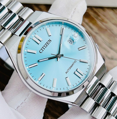 Pre-owned Citizen Tsuyosa Sapphire Crystal Automatic Nj0151-88m Turquoise Dial