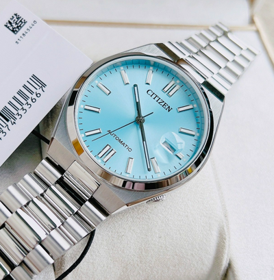 Pre-owned Citizen Tsuyosa Sapphire Crystal Automatic Nj0151-88m Turquoise Dial