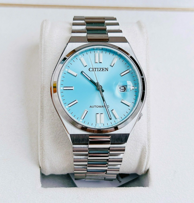 Pre-owned Citizen Tsuyosa Sapphire Crystal Automatic Nj0151-88m Turquoise Dial