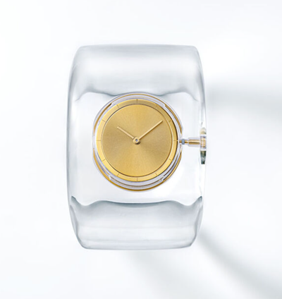 Pre-owned Issey Miyake O-bold 2023 Model Wrist Watch Bangle Nyas001 Gold Toujin Yoshioka