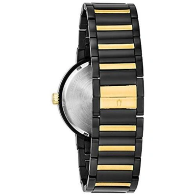 Pre-owned Bulova Men's Modern Black Ion-plated And Gold Tone Stainless Steel 6-hand In Black And Gold