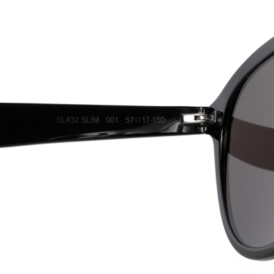 Pre-owned Saint Laurent Aviator Sunglasses Slim Sl 433 001 In Gray
