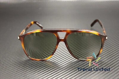 Pre-owned Saint Laurent Sl 596 Dune 002 Pilot Havana Green 58mm Women's Sunglasses