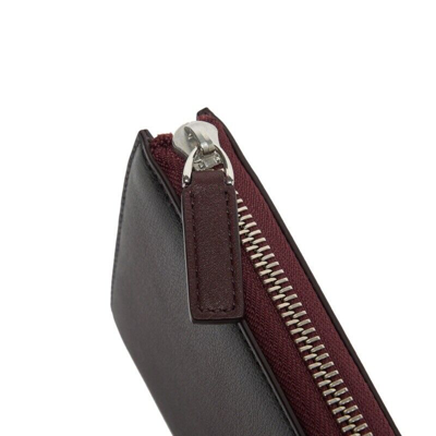 Pre-owned Montblanc Sfumato Natural Leather Long 12cc Card Zipper Wallet Purse For Men In Red