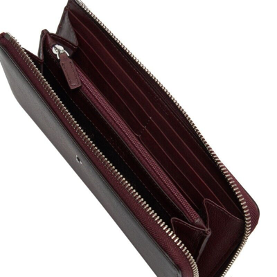 Pre-owned Montblanc Sfumato Natural Leather Long 12cc Card Zipper Wallet Purse For Men In Red