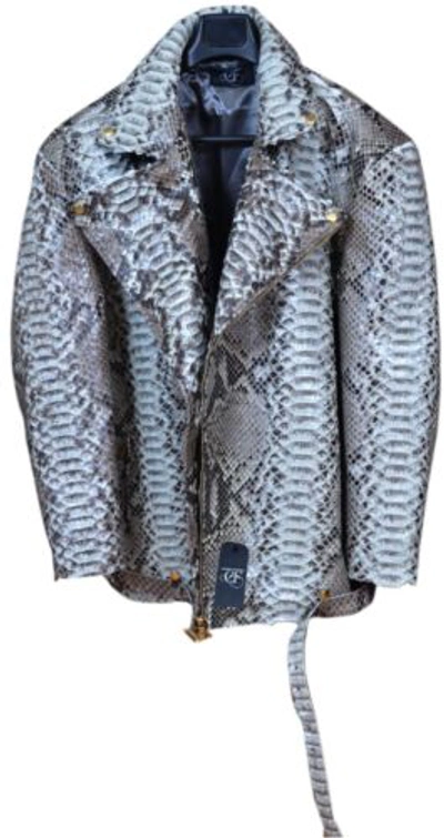Pre-owned Handmade Genuine Dragon King Python Skin Large Scales Jacket All Size Upto13xl74" Presale In Black