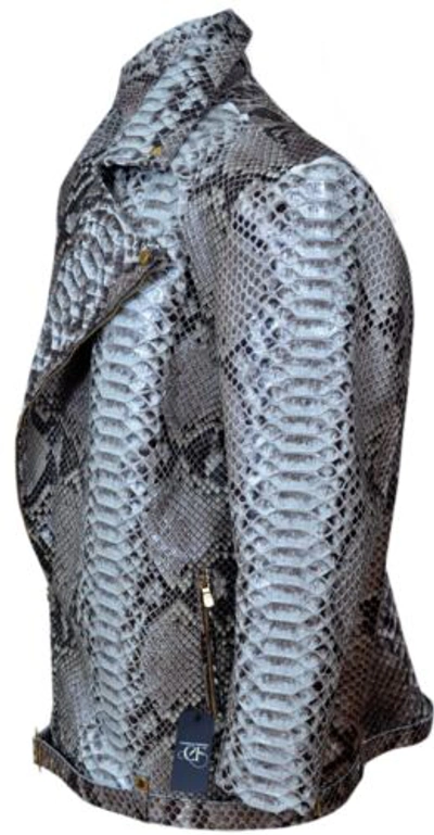 Pre-owned Handmade Genuine Dragon King Python Skin Large Scales Jacket All Size Upto13xl74" Presale In Black