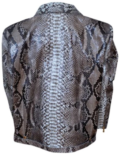 Pre-owned Handmade Genuine Dragon King Python Skin Large Scales Jacket All Size Upto13xl74" Presale In Black