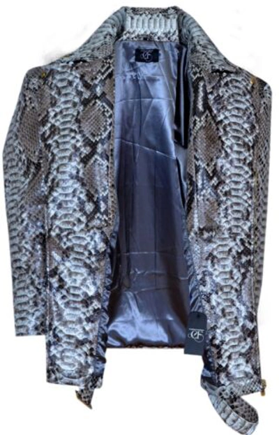 Pre-owned Handmade Genuine Dragon King Python Skin Large Scales Jacket All Size Upto13xl74" Presale In Black