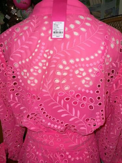 Pre-owned Lilly Pulitzer Amrita Eyelet Midi Dress Pink Isle Eyelet $348 Size 14,16