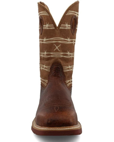 Pre-owned Twisted X Men's 12" Western Work Boot - Soft Toe - Mxbaw05 In Brown
