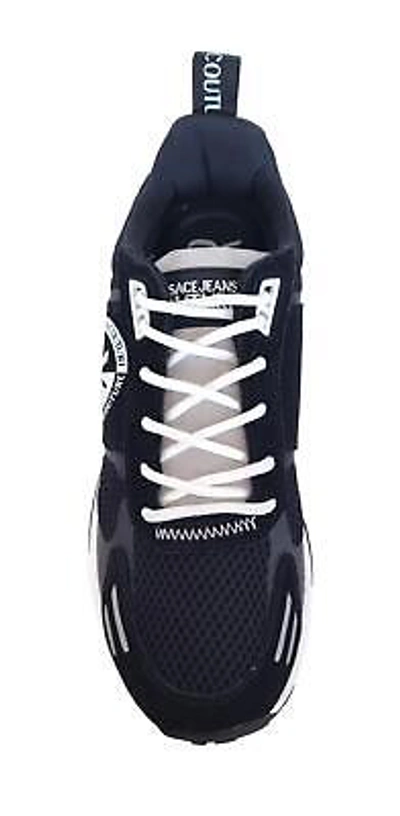 Pre-owned Versace Couture Men's Sneakers Shoes Nabas Bottom 75ya3s01 Black In Black-white