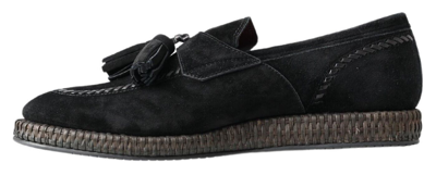 Pre-owned Dolce & Gabbana Shoes Black Suede Leather Casual Espadrille Eu45 / Us12 1280usd