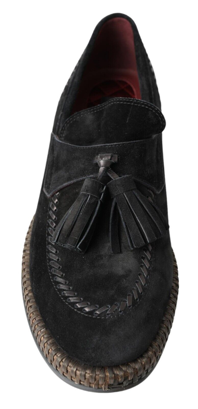 Pre-owned Dolce & Gabbana Shoes Black Suede Leather Casual Espadrille Eu45 / Us12 1280usd