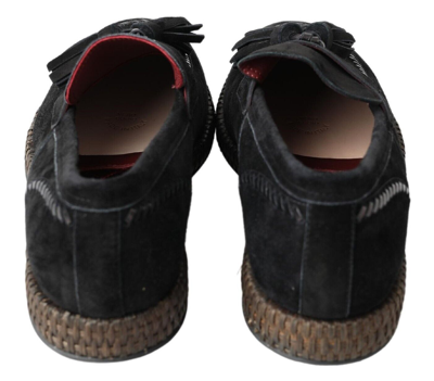 Pre-owned Dolce & Gabbana Shoes Black Suede Leather Casual Espadrille Eu45 / Us12 1280usd