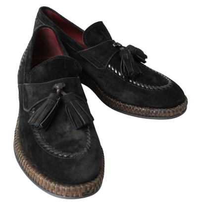 Pre-owned Dolce & Gabbana Shoes Black Suede Leather Casual Espadrille Eu45 / Us12 1280usd