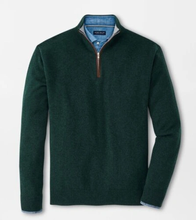 Pre-owned Peter Millar Artisan Crafted Cashmere Flex Quarter-zip In Balsam Xl. $648. In Green