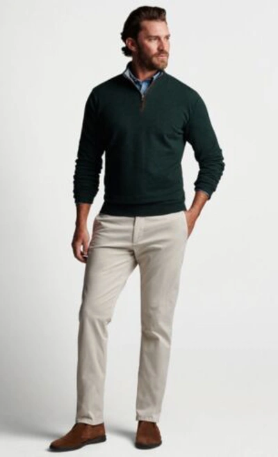 Pre-owned Peter Millar Artisan Crafted Cashmere Flex Quarter-zip In Balsam Xl. $648. In Green