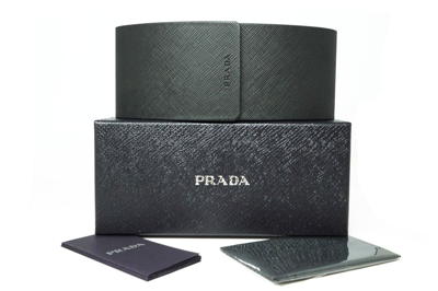 Pre-owned Prada Pr 15ws 3890a7 Black Medium Tortoise - Grey Gradient Lens Sunglasses 54mm In Gray