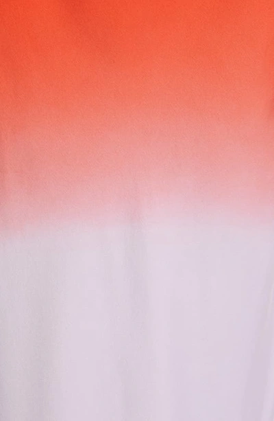 Shop Frame Dip Dye Silk Bias Cut Midi Dress In Red Orange Multi