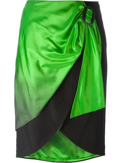 Shop Maison Margiela Asymmetric Wrap Skirt - Black