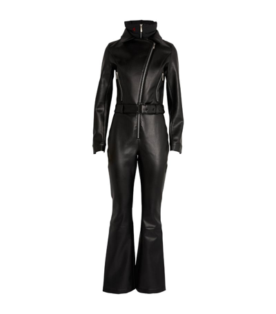 Shop Perfect Moment Faux Leather Cameron Ski Suit In Black