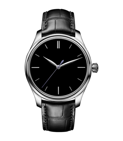 Shop H. Moser & Cie Stainless Steel Endeavour Centre Seconds Vantablack Watch 40mm In Black