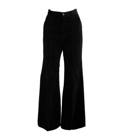 Shop Polo Ralph Lauren Corduroy Flared Trousers In Black