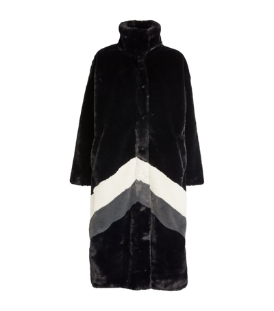 Shop Perfect Moment Faux Fur Astrid Coat In Black