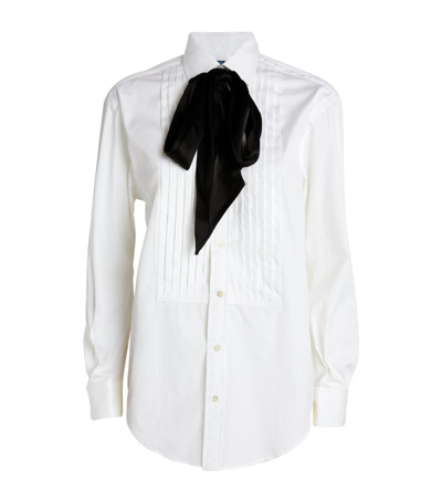 Shop Polo Ralph Lauren Pussybow-tie Myana Shirt In White