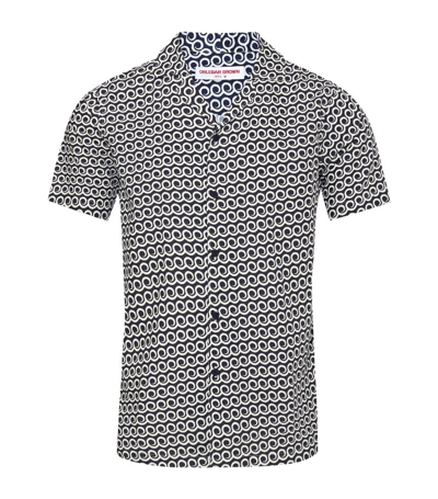 Shop Orlebar Brown Patterned Lacuna Shirt In Blue