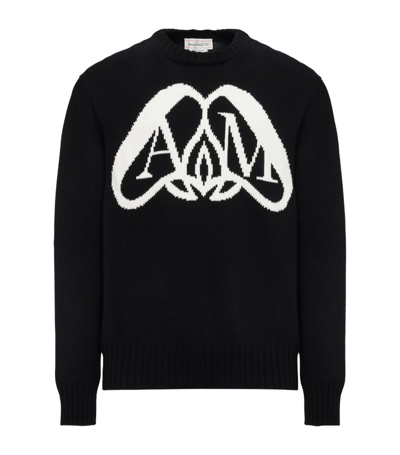 Shop Alexander Mcqueen Seal Logo Sweater In Black
