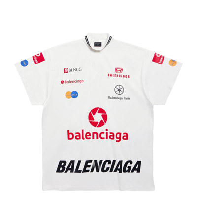 Shop Balenciaga Oversized Top League T-shirt In White