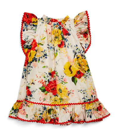 Shop Zimmermann Kids Floral Alight Frill Dress (2-10 Years) In Multi