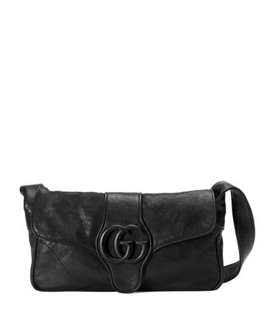 Shop Gucci Small Leather Aphrodite Shoulder Bag In Black